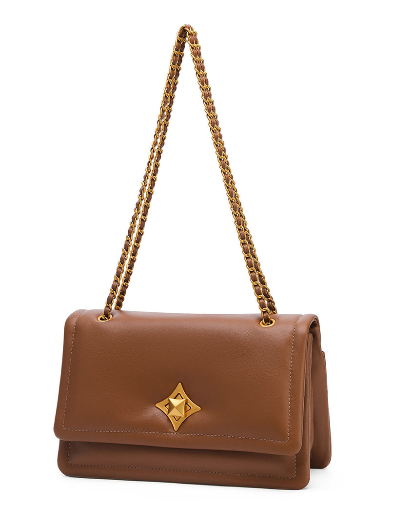 Smting chain flap bag with Four-pointed Star Lock