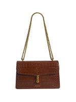 Load image into Gallery viewer, Smting crocodile chain flap bag with Hanging Flower Lock
