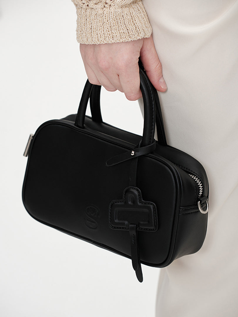 Smting leather small hobo bag with top handle