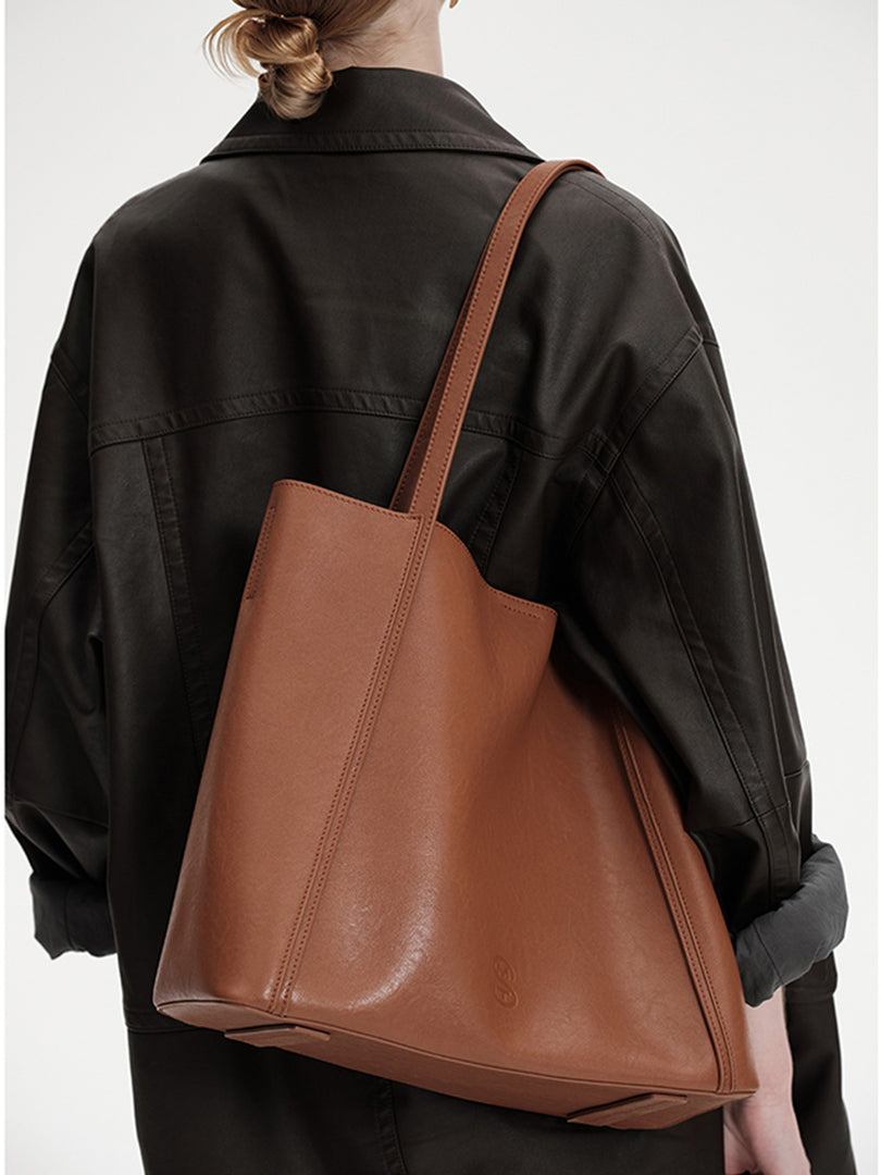 Leather Shopper Tote Bag Smting