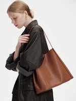 Load image into Gallery viewer, Leather Shopper Tote Bag Smting
